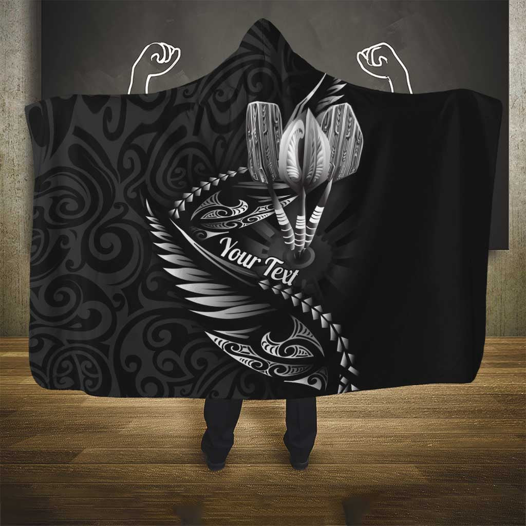 Personalised All Black New Zealand Darts Hooded Blanket Aoteroa Fern Maori Galaxy Style LT14 - Polynesian Pride