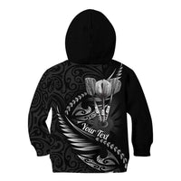 Personalised All Black New Zealand Darts Kid Hoodie Aoteroa Fern Maori Galaxy Style LT14 - Polynesian Pride
