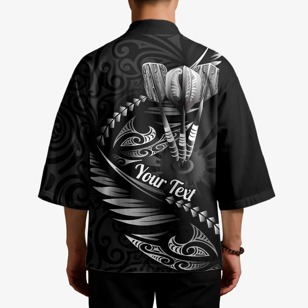 Personalised All Black New Zealand Darts Kimono Aoteroa Fern Maori Galaxy Style - Polynesian Pride