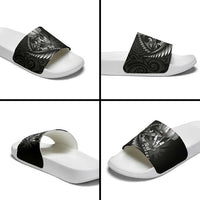 Personalised All Black New Zealand Darts Slide Sandals Aoteroa Fern Maori Galaxy Style - Polynesian Pride