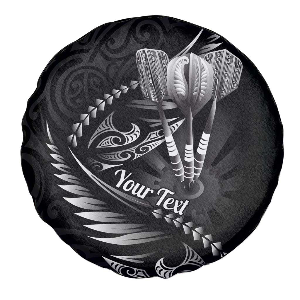 Personalised All Black New Zealand Darts Spare Tire Cover Aoteroa Fern Maori Galaxy Style LT14 - Polynesian Pride