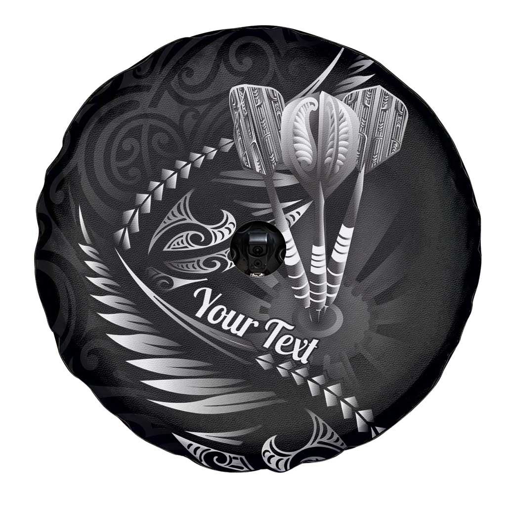 Personalised All Black New Zealand Darts Spare Tire Cover Aoteroa Fern Maori Galaxy Style LT14 - Polynesian Pride