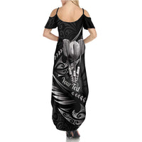 Personalised All Black New Zealand Darts Summer Maxi Dress Aoteroa Fern Maori Galaxy Style