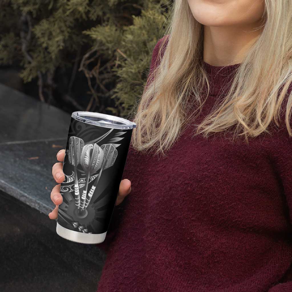 All Black New Zealand Darts Tumbler Cup Aoteroa Fern Maori Galaxy Style LT14 - Polynesian Pride