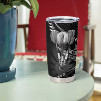 All Black New Zealand Darts Tumbler Cup Aoteroa Fern Maori Galaxy Style LT14 - Polynesian Pride