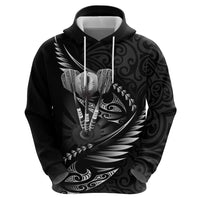 Personalised All Black New Zealand Darts Zip Hoodie Aoteroa Fern Maori Galaxy Style LT14 - Polynesian Pride