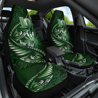 Personalised All Green New Zealand Darts Car Seat Cover Aoteroa Fern Maori Galaxy Style LT14 One Size Green - Polynesian Pride