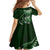 Personalised All Green New Zealand Darts Family Matching Long Sleeve Bodycon Dress and Hawaiian Shirt Aoteroa Fern Maori Galaxy Style