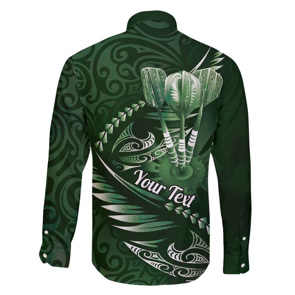 Personalised All Green New Zealand Darts Family Matching Off Shoulder Short Dress and Hawaiian Shirt Aoteroa Fern Maori Galaxy Style LT14 - Polynesian Pride