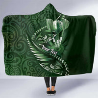 Personalised All Green New Zealand Darts Hooded Blanket Aoteroa Fern Maori Galaxy Style LT14 One Size Green - Polynesian Pride