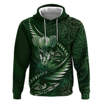 Personalised All Green New Zealand Darts Hoodie Aoteroa Fern Maori Galaxy Style