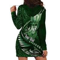 Personalised All Green New Zealand Darts Hoodie Dress Aoteroa Fern Maori Galaxy Style LT14 - Polynesian Pride