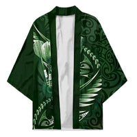 Personalised All Green New Zealand Darts Kimono Aoteroa Fern Maori Galaxy Style - Polynesian Pride