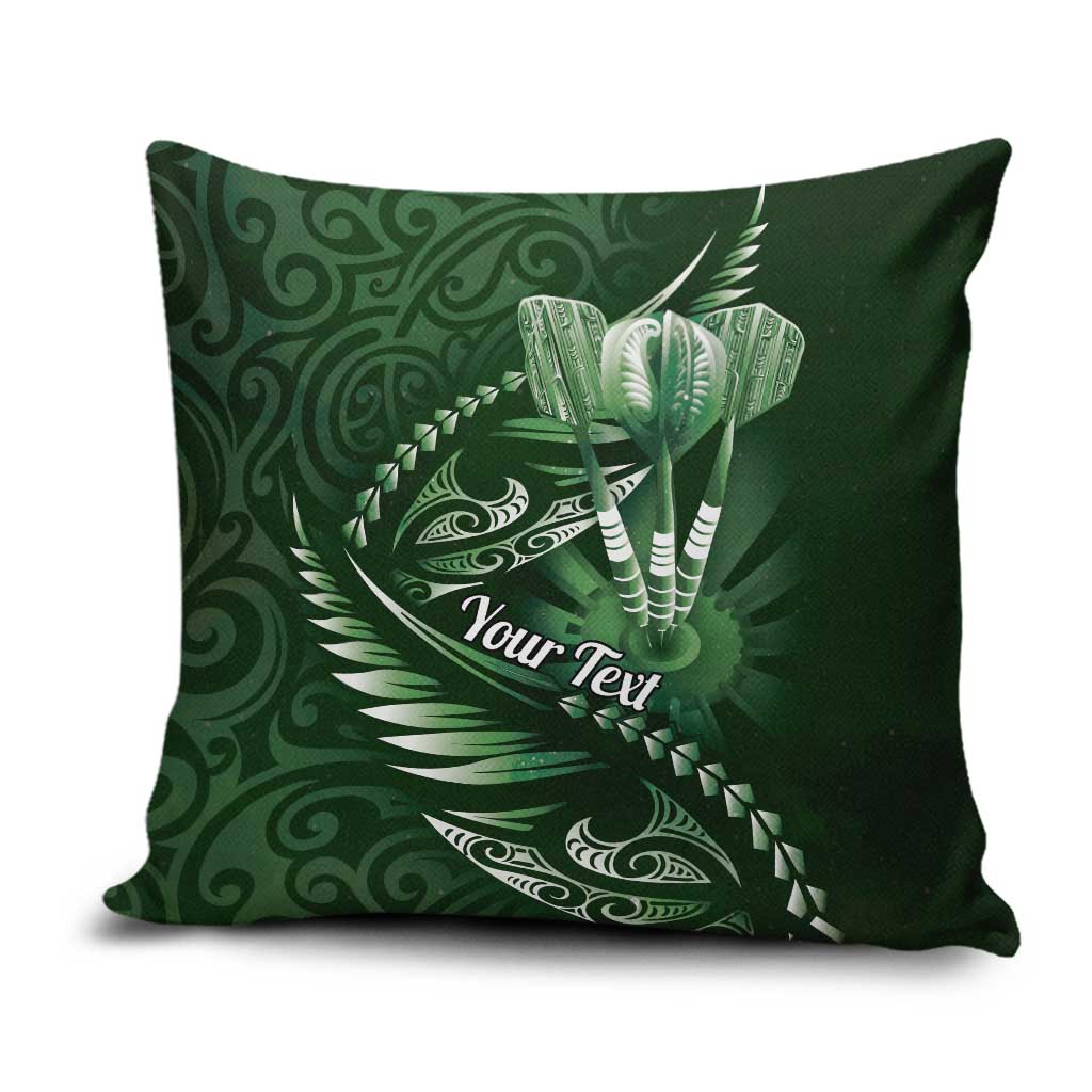 Personalised All Green New Zealand Darts Pillow Cover Aoteroa Fern Maori Galaxy Style - Polynesian Pride