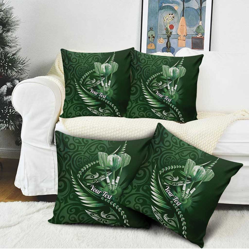 Personalised All Green New Zealand Darts Pillow Cover Aoteroa Fern Maori Galaxy Style - Polynesian Pride