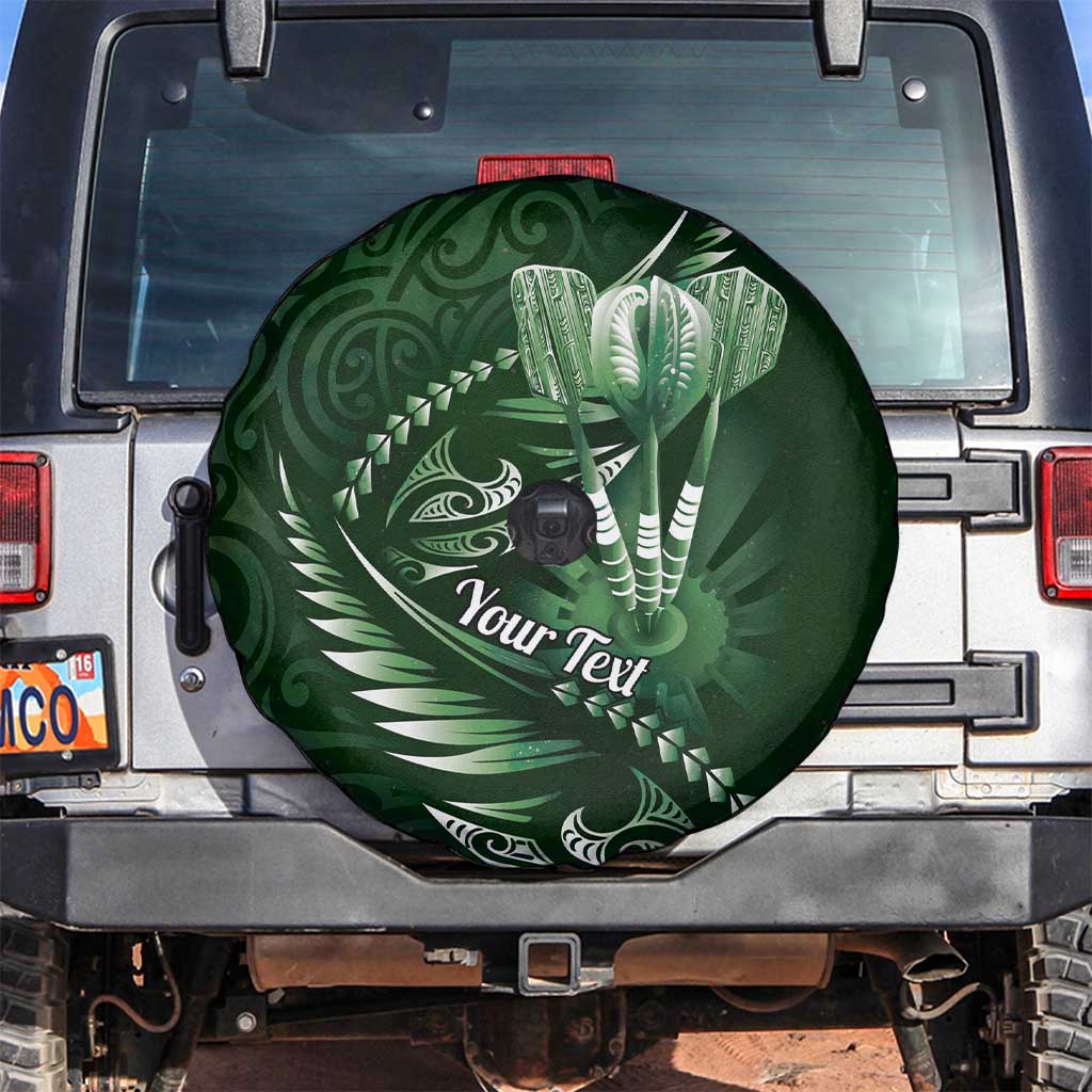 Personalised All Green New Zealand Darts Spare Tire Cover Aoteroa Fern Maori Galaxy Style LT14 Green - Polynesian Pride