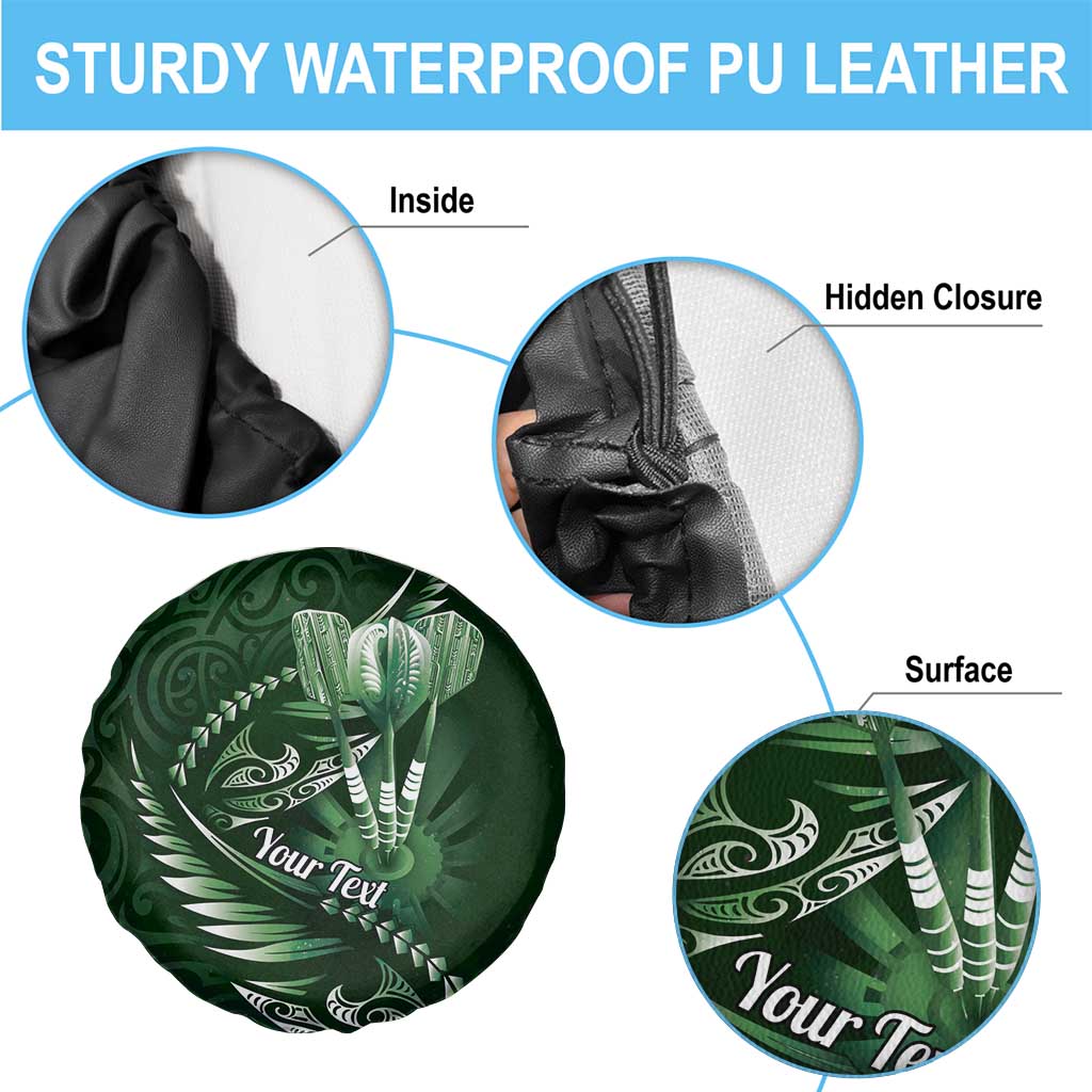 Personalised All Green New Zealand Darts Spare Tire Cover Aoteroa Fern Maori Galaxy Style LT14 - Polynesian Pride