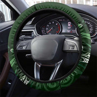 All Green New Zealand Darts Steering Wheel Cover Aoteroa Fern Maori Galaxy Style LT14 - Polynesian Pride