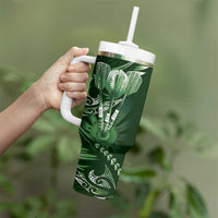 All Green New Zealand Darts Tumbler With Handle Aoteroa Fern Maori Galaxy Style