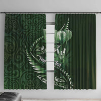 Personalised All Green New Zealand Darts Window Curtain Aoteroa Fern Maori Galaxy Style