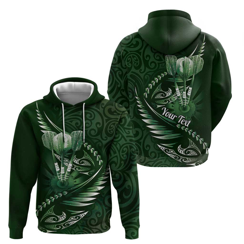 Personalised All Green New Zealand Darts Zip Hoodie Aoteroa Fern Maori Galaxy Style LT14 - Polynesian Pride