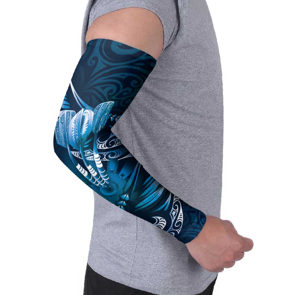 Personalised All Blue New Zealand Darts Arm Sleeves Aoteroa Fern Maori Galaxy Style - Polynesian Pride