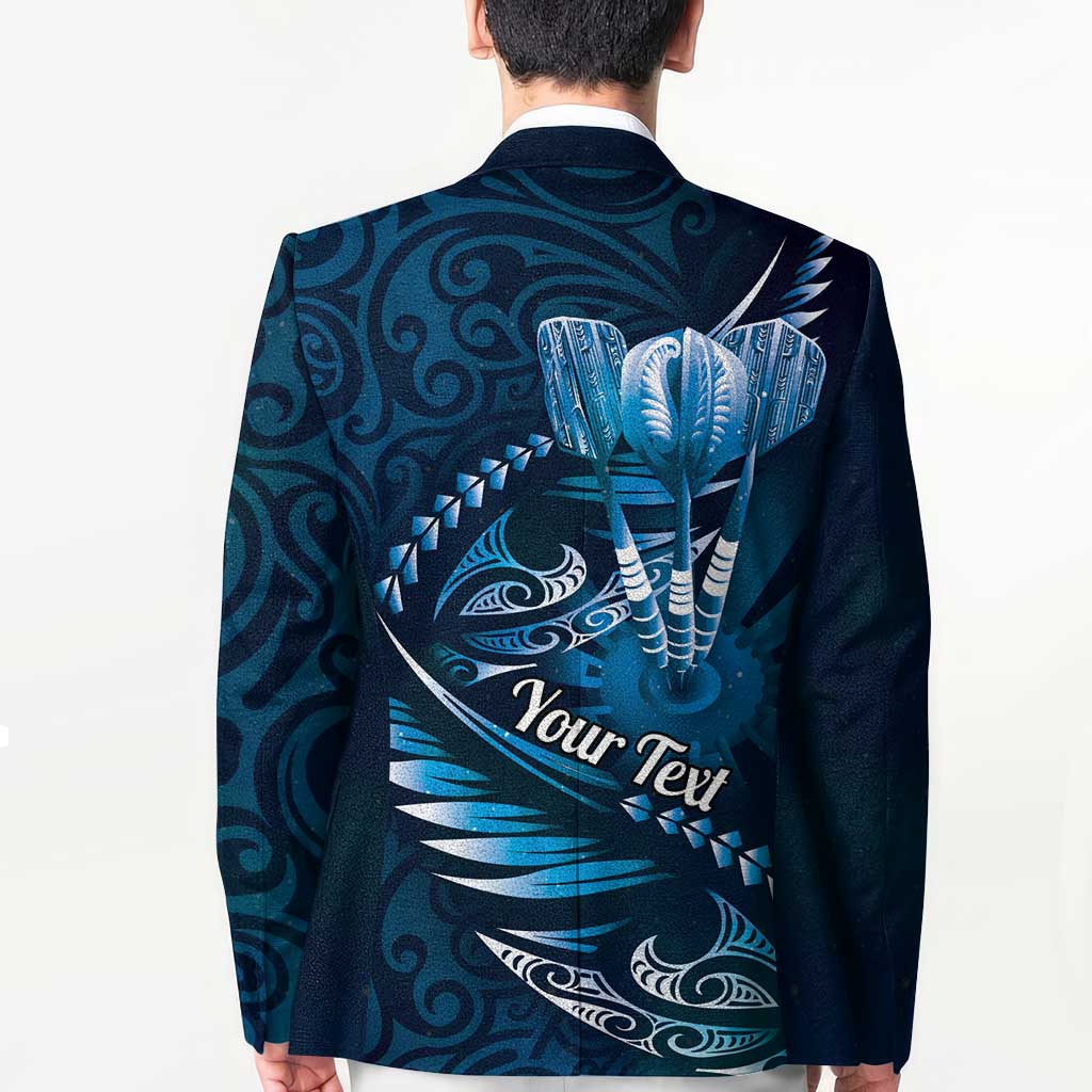 Personalised All Blue New Zealand Darts Blazer Aoteroa Fern Maori Galaxy Style - Polynesian Pride