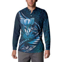 Personalised All Blue New Zealand Darts Button Sweatshirt Aoteroa Fern Maori Galaxy Style LT14 - Polynesian Pride