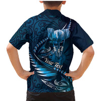 Personalised All Blue New Zealand Darts Family Matching Mermaid Dress and Hawaiian Shirt Aoteroa Fern Maori Galaxy Style LT14 - Polynesian Pride