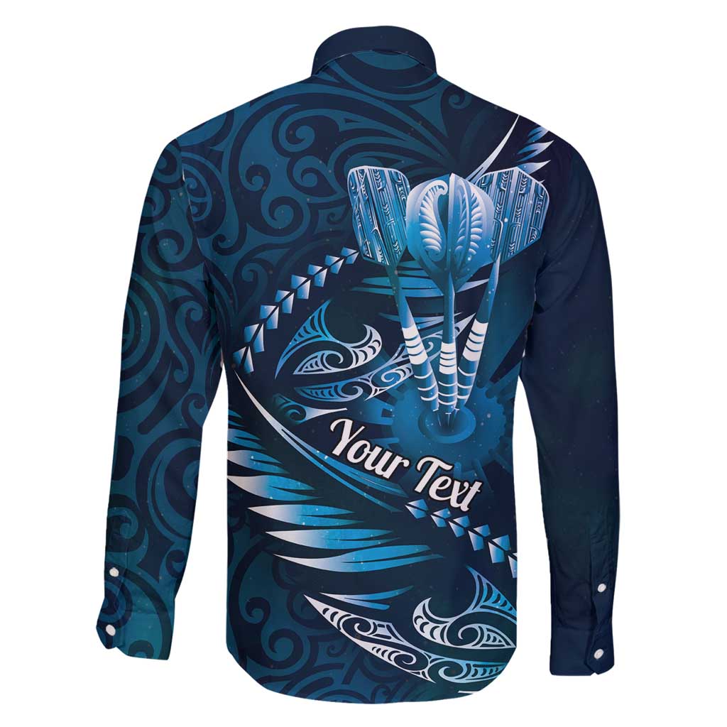 Personalised All Blue New Zealand Darts Family Matching Mermaid Dress and Hawaiian Shirt Aoteroa Fern Maori Galaxy Style LT14 - Polynesian Pride