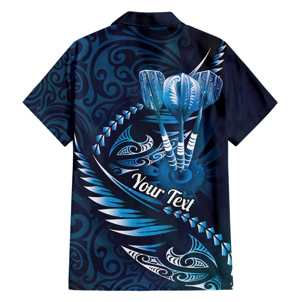 Personalised All Blue New Zealand Darts Hawaiian Shirt Aoteroa Fern Maori Galaxy Style LT14 - Polynesian Pride