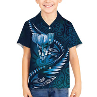 Personalised All Blue New Zealand Darts Hawaiian Shirt Aoteroa Fern Maori Galaxy Style LT14 - Polynesian Pride