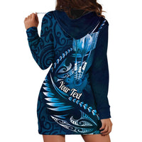 Personalised All Blue New Zealand Darts Hoodie Dress Aoteroa Fern Maori Galaxy Style LT14 - Polynesian Pride