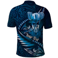 Personalised All Blue New Zealand Darts Polo Shirt Aoteroa Fern Maori Galaxy Style