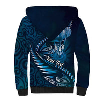 Personalised All Blue New Zealand Darts Sherpa Hoodie Aoteroa Fern Maori Galaxy Style LT14 - Polynesian Pride