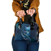 Personalised All Blue New Zealand Darts Shoulder Handbag Aoteroa Fern Maori Galaxy Style