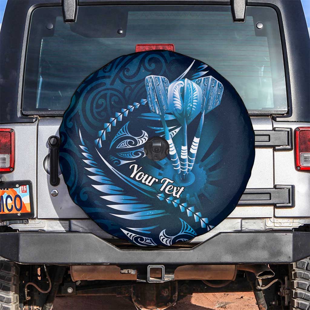 Personalised All Blue New Zealand Darts Spare Tire Cover Aoteroa Fern Maori Galaxy Style LT14 Blue - Polynesian Pride