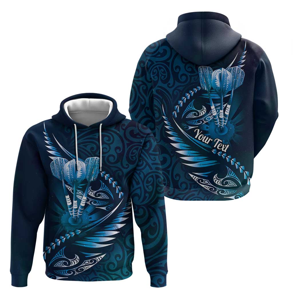 Personalised All Blue New Zealand Darts Zip Hoodie Aoteroa Fern Maori Galaxy Style LT14 - Polynesian Pride