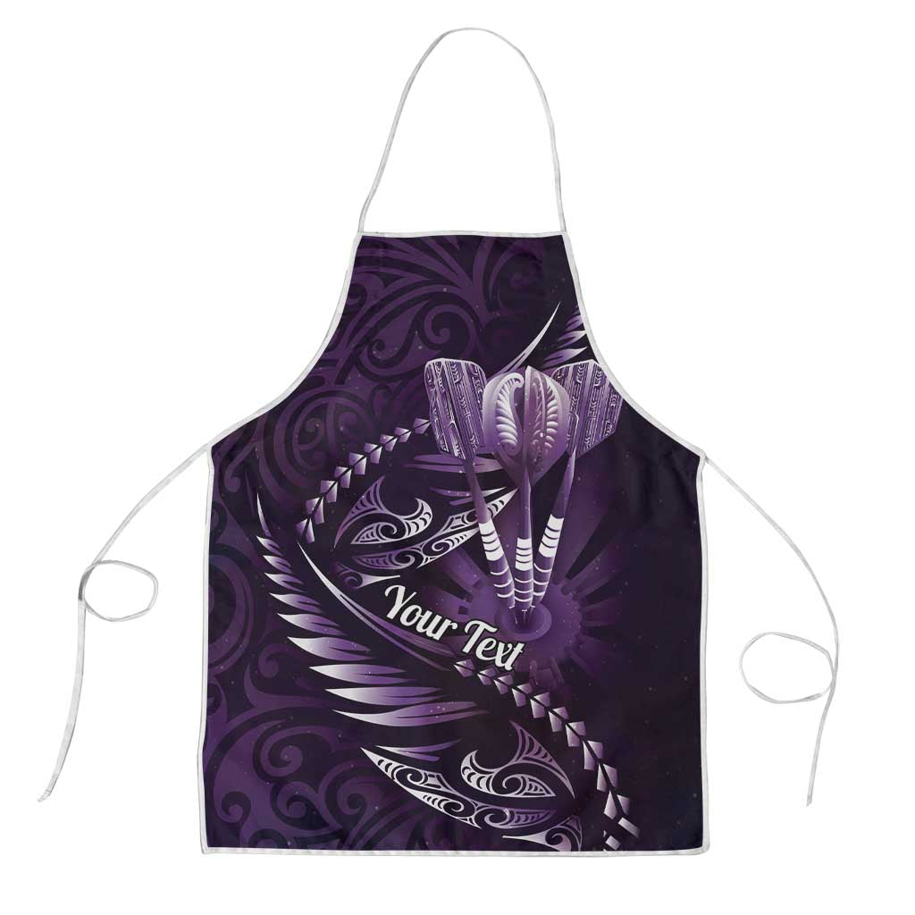Personalised All Purple New Zealand Darts Apron Aoteroa Fern Maori Galaxy Style - Polynesian Pride