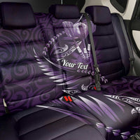 Personalised All Purple New Zealand Darts Back Car Seat Cover Aoteroa Fern Maori Galaxy Style
