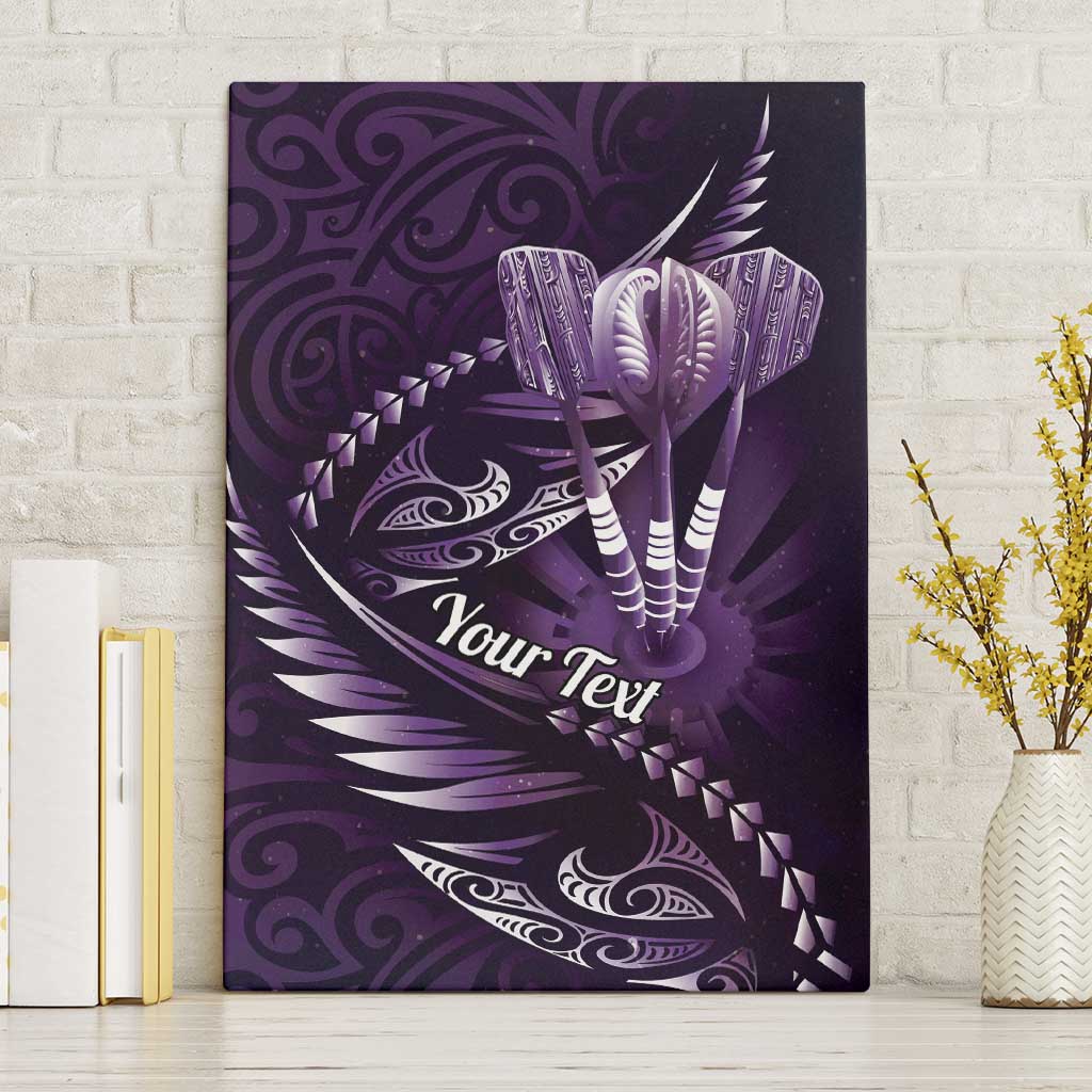 Personalised All Purple New Zealand Darts Canvas Wall Art Aoteroa Fern Maori Galaxy Style LT14 Without Frame Purple - Polynesian Pride
