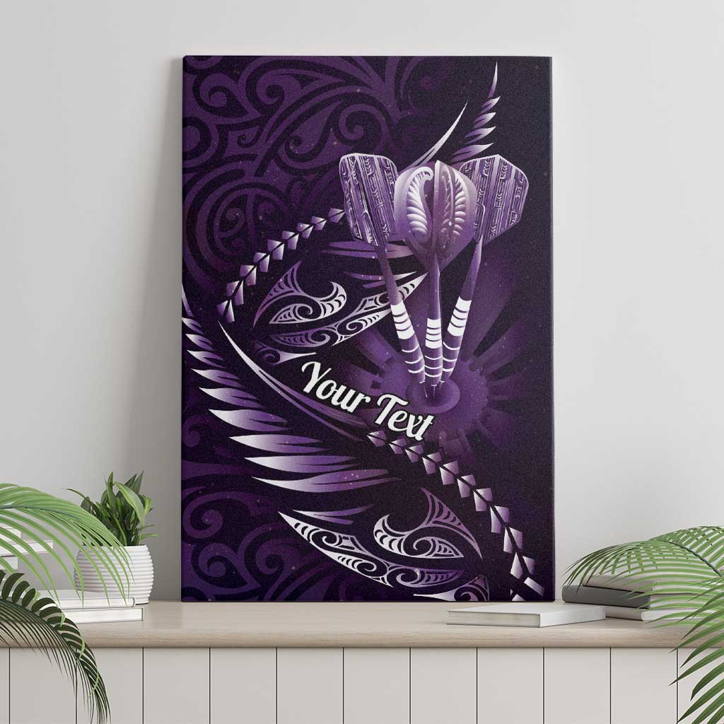 Personalised All Purple New Zealand Darts Canvas Wall Art Aoteroa Fern Maori Galaxy Style LT14 - Polynesian Pride