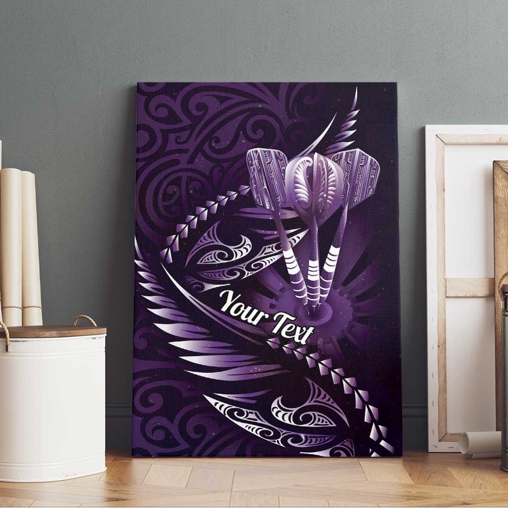 Personalised All Purple New Zealand Darts Canvas Wall Art Aoteroa Fern Maori Galaxy Style LT14 - Polynesian Pride