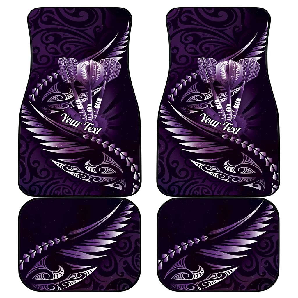 Personalised All Purple New Zealand Darts Car Mats Aoteroa Fern Maori Galaxy Style LT14 - Polynesian Pride