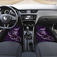 Personalised All Purple New Zealand Darts Car Mats Aoteroa Fern Maori Galaxy Style LT14 Set 2pcs - Front Purple - Polynesian Pride