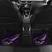 Personalised All Purple New Zealand Darts Car Mats Aoteroa Fern Maori Galaxy Style LT14 Set 2pcs - Back Purple - Polynesian Pride
