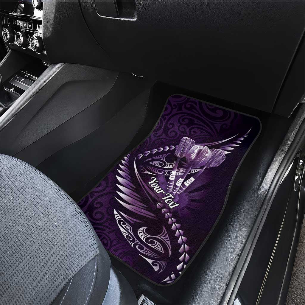 Personalised All Purple New Zealand Darts Car Mats Aoteroa Fern Maori Galaxy Style LT14 - Polynesian Pride