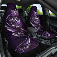 Personalised All Purple New Zealand Darts Car Seat Cover Aoteroa Fern Maori Galaxy Style LT14 One Size Purple - Polynesian Pride