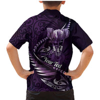 Personalised All Purple New Zealand Darts Family Matching Mermaid Dress and Hawaiian Shirt Aoteroa Fern Maori Galaxy Style LT14 - Polynesian Pride