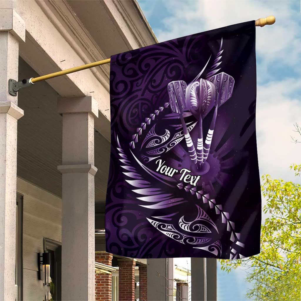 Personalised All Purple New Zealand Darts Garden Flag Aoteroa Fern Maori Galaxy Style LT14 House Flag Purple - Polynesian Pride